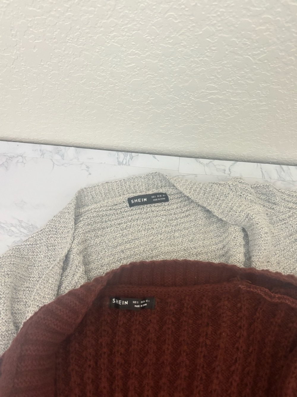 Chunky knit style Cardigan Sweater Womens S Brown Gray Long Pockets Lot Of 2 - Picture 6 of 6